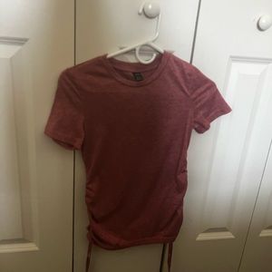 SHEIN red drawstring on the side shirt